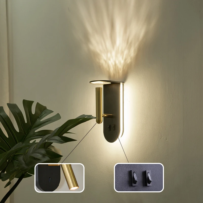 

Minimalist Sconce Wall Lamp LED Modern 360° Reading Light Indoor Living Room Bedside Table Home Decoration Lamps