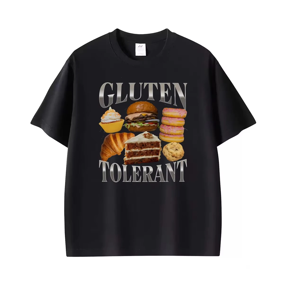 Gluten Tolerant Funny Meme Retro 2000s Graphic T Shirts Men's Clothing High Quality Oversized T Shirt Summer Tops Cotton T-shirt
