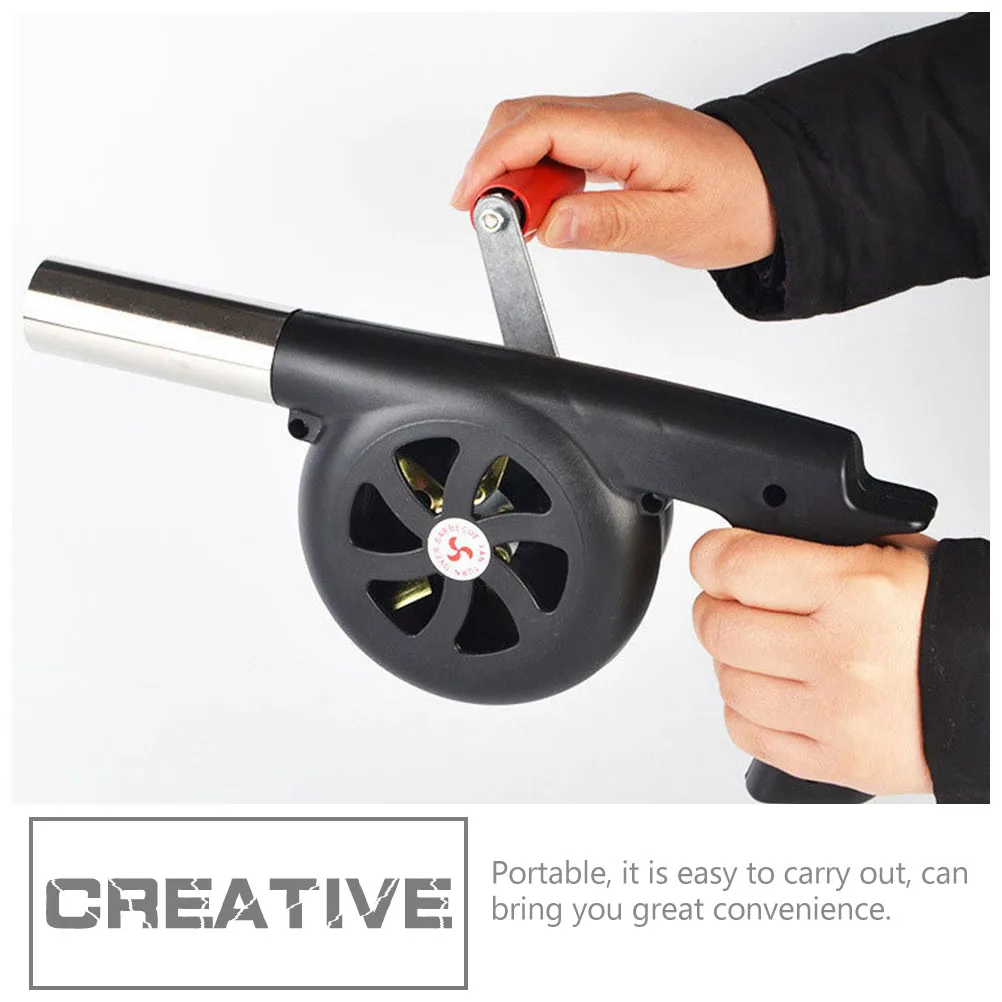 

Hand Cranking Bbq Fan Portable Durable ABS Iron Outdoor Fire Blower Manual Barbecue Camping Tool Fire Blower Barbecue Fan