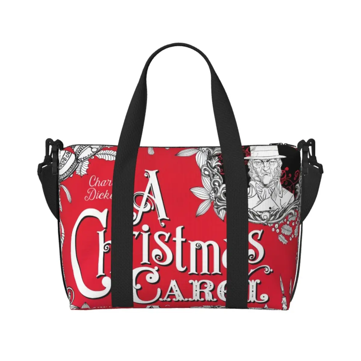 

Изготовленная на заказ сумка-тоут с рождественскими кероллями и анимированными фильмами, женская большая вместительная спортивная пляжная дорожная сумка