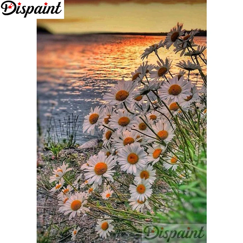 

Dispaint Full Square/Round Drill 5D DIY Diamond Painting "Flower dusk scenery" 3D Embroidery Cross Stitch Home Decor Gift A18392