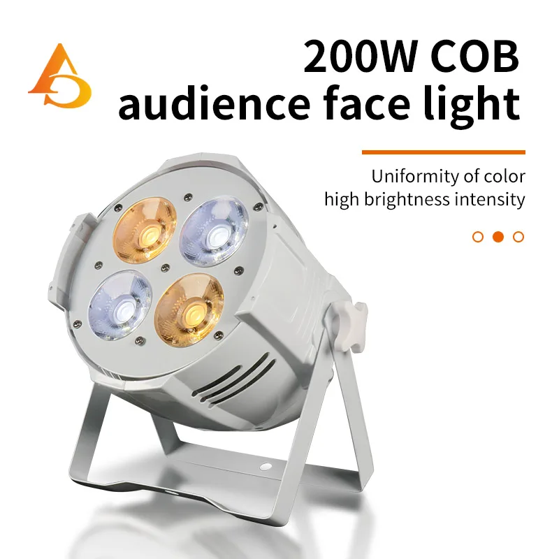 DMX 200W 4x50W LEDs  Par COB Light Cool White Warm White White shell Stage DJ Show Lighting Wedding Disco Party Light