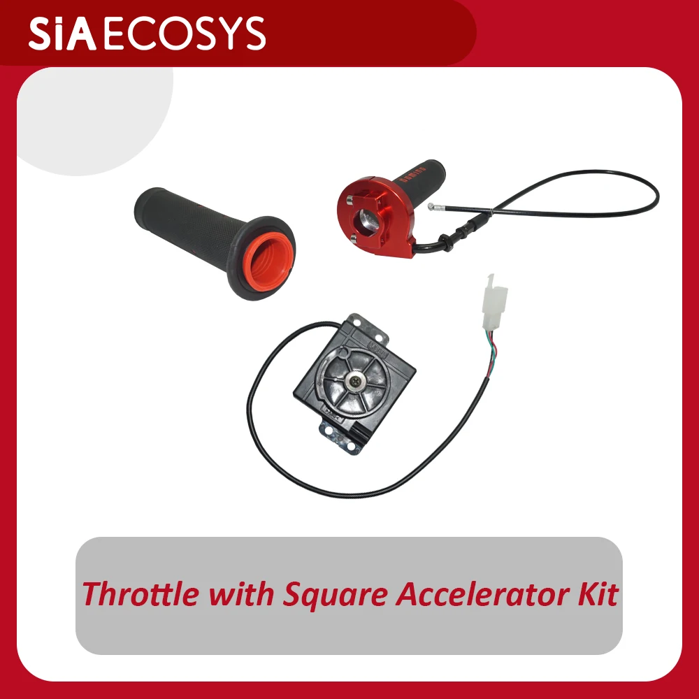 

US Warehouse Pull-Cable Throttle with Square Accelerator Kit 48V/72V Plug and Play for Electric Scooter Motorcycle