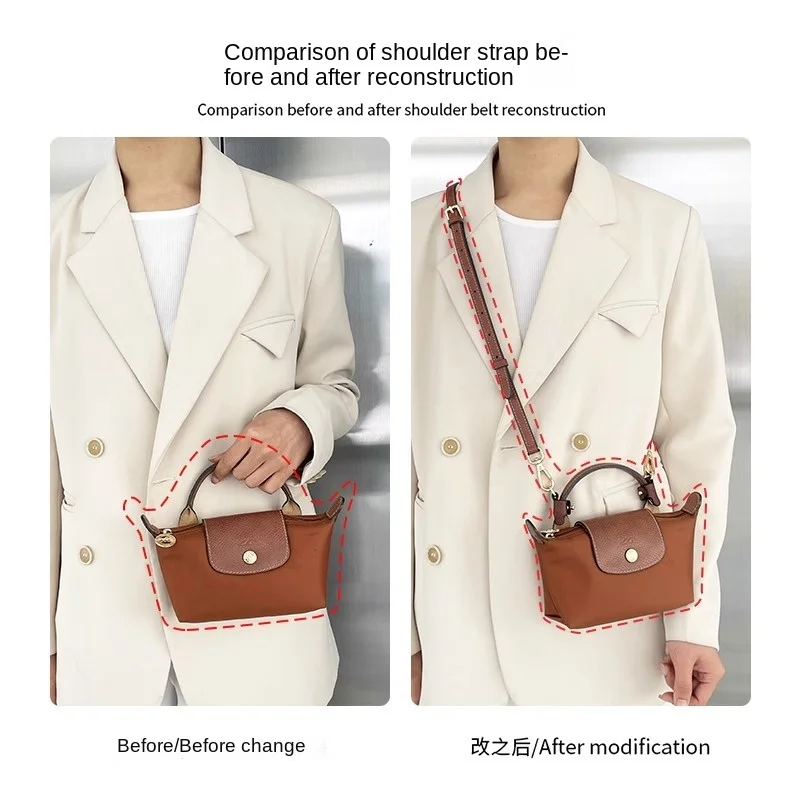 Bag Strap For Longchamp Mini Bag Shoulder Strap Free Punching Modification Bag Belt Accessories