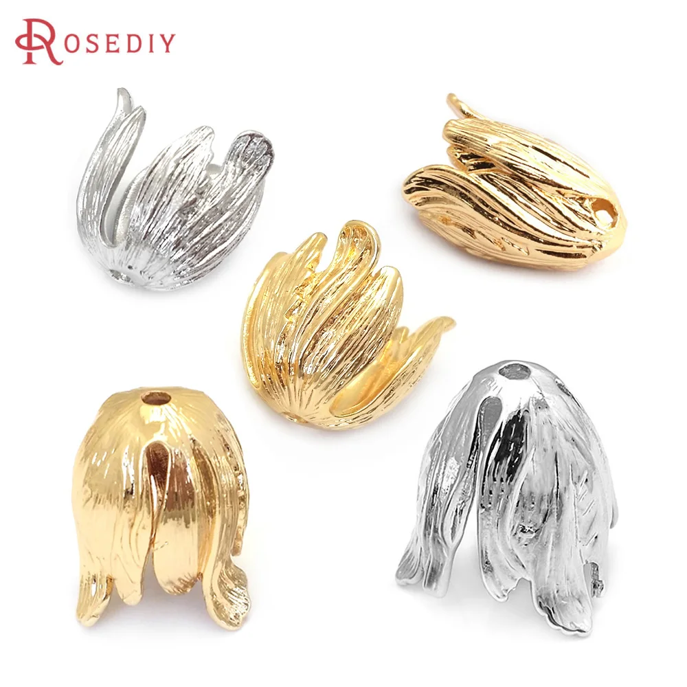 

18K Gold Color Brass Flower Caps Tassel Caps Necklace Earrings Jewelry Diy Accessories