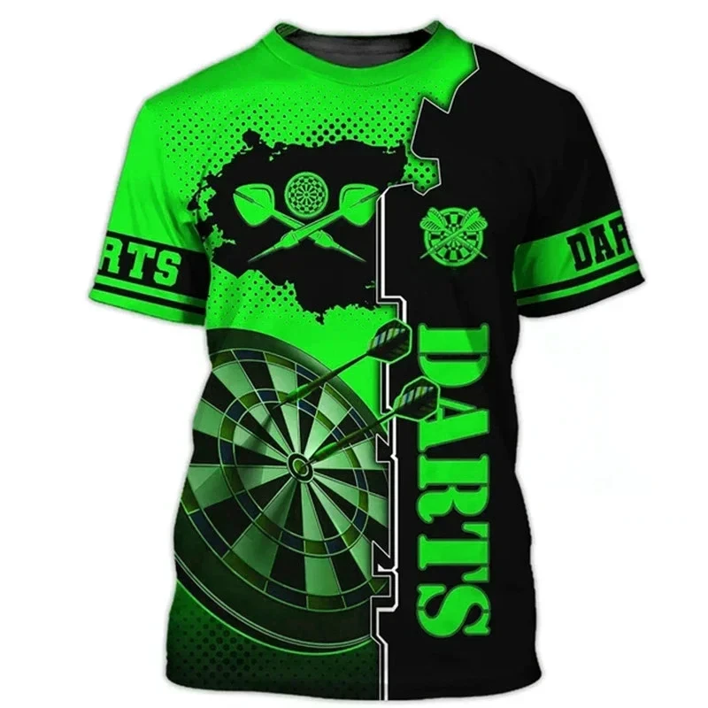 Darts Game T-shirt 3D Print Summer Men Women Short Sleeve t shirts streetwear O-neck Dart Turntable Fashion Unisex clothing