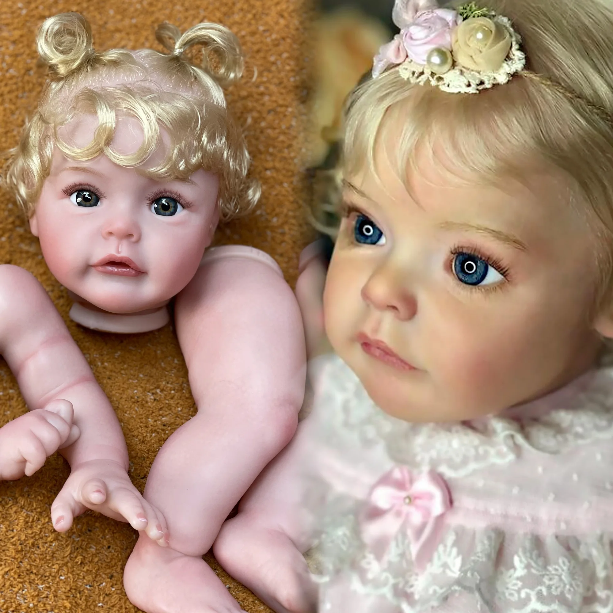 Reborn Doll Kits 55CM Sue-sue Handmade Painted Realistic DIY Blank Kit Baby Doll Parts With Visible Veins Bebe Reborn Kits