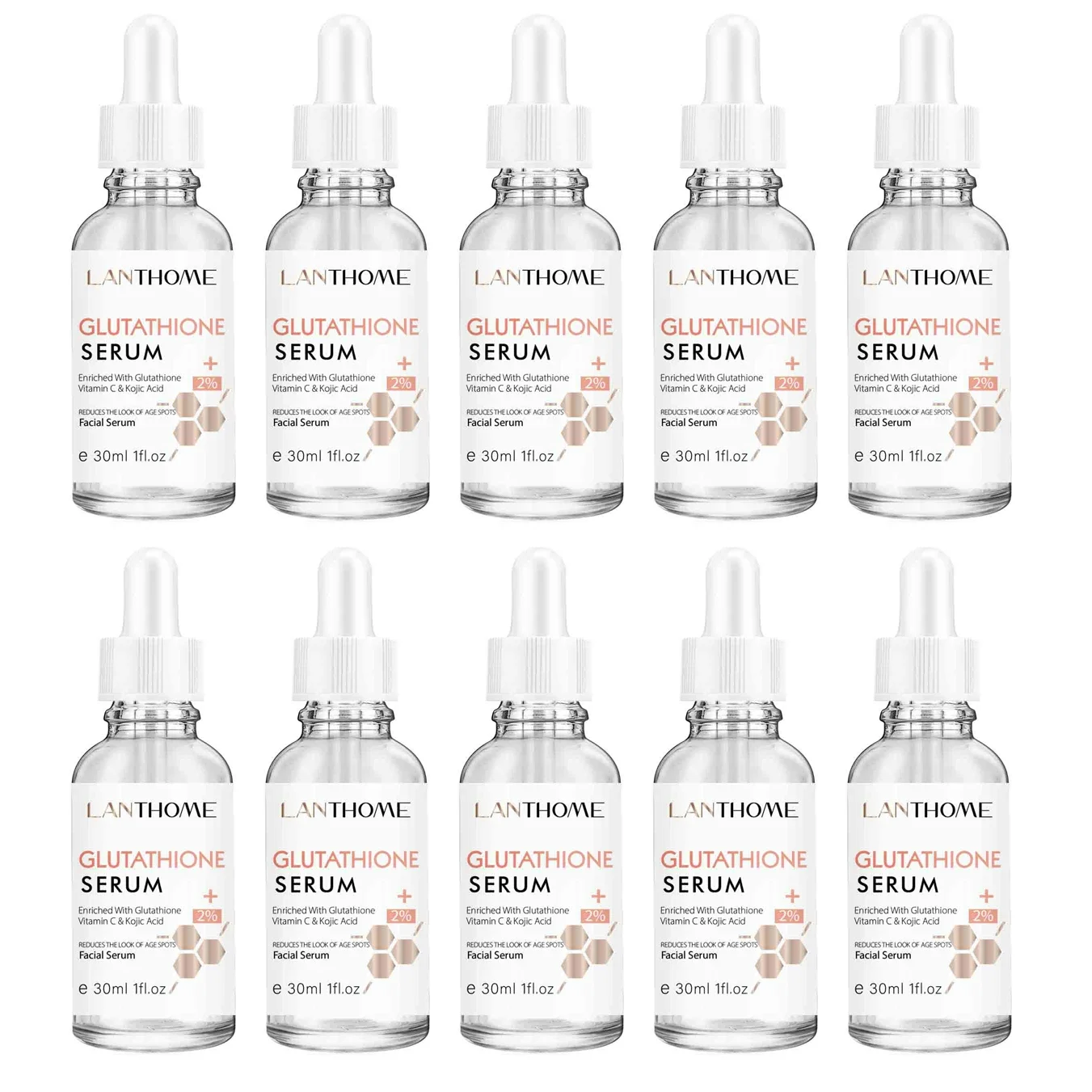 Glutathione Serum Rewitalizuj skórę za pomocą Lanthome Glutathione Essence Fade Spots Rozjaśnij cera i mocną pielęgnację skóry dla kobiet