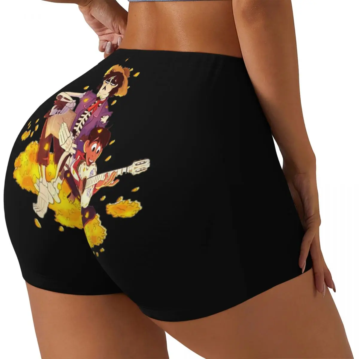 Custom Unfold The Magical World Of Coco Biker Running Workout Shorts Women Gym Athletic Yoga Shorts