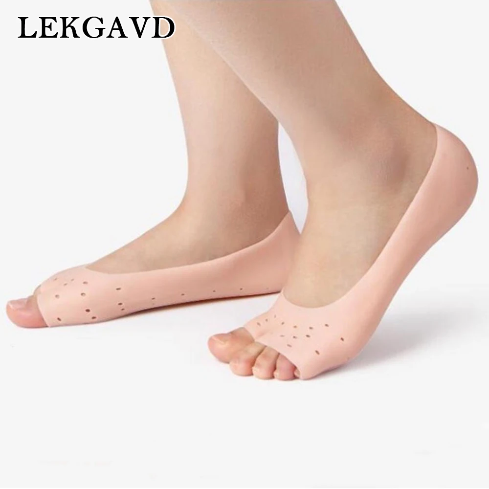 Calcetines de Gel hidratante de silicona suave, Protector para el cuidado de los pies, alivia los talones agrietados y secos, plantilla para el cuidado de la piel, 2 unidades