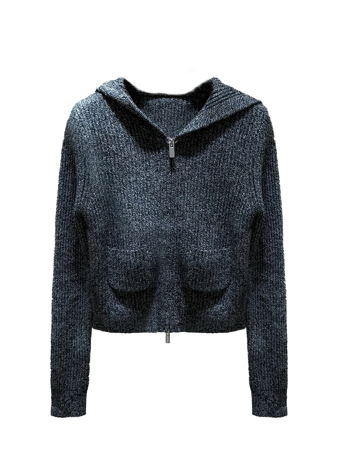 เสื้อคลุมคาร์ดิแกนไหมพรมถักแบบมีฮู้ด แขนยาว ทรงหลวม สไตล์ลำลอง ใส่สบาย ระบายอากาศได้ดี สำหรับผู้หญิง