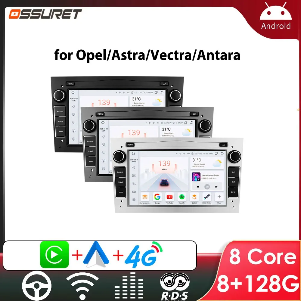 Android Autoradio für Opel Astra H J2004 Vectra Vauxhall Antara Zafira Corsa C D Vivaro Meriva Carplay GPS Multimedia Player