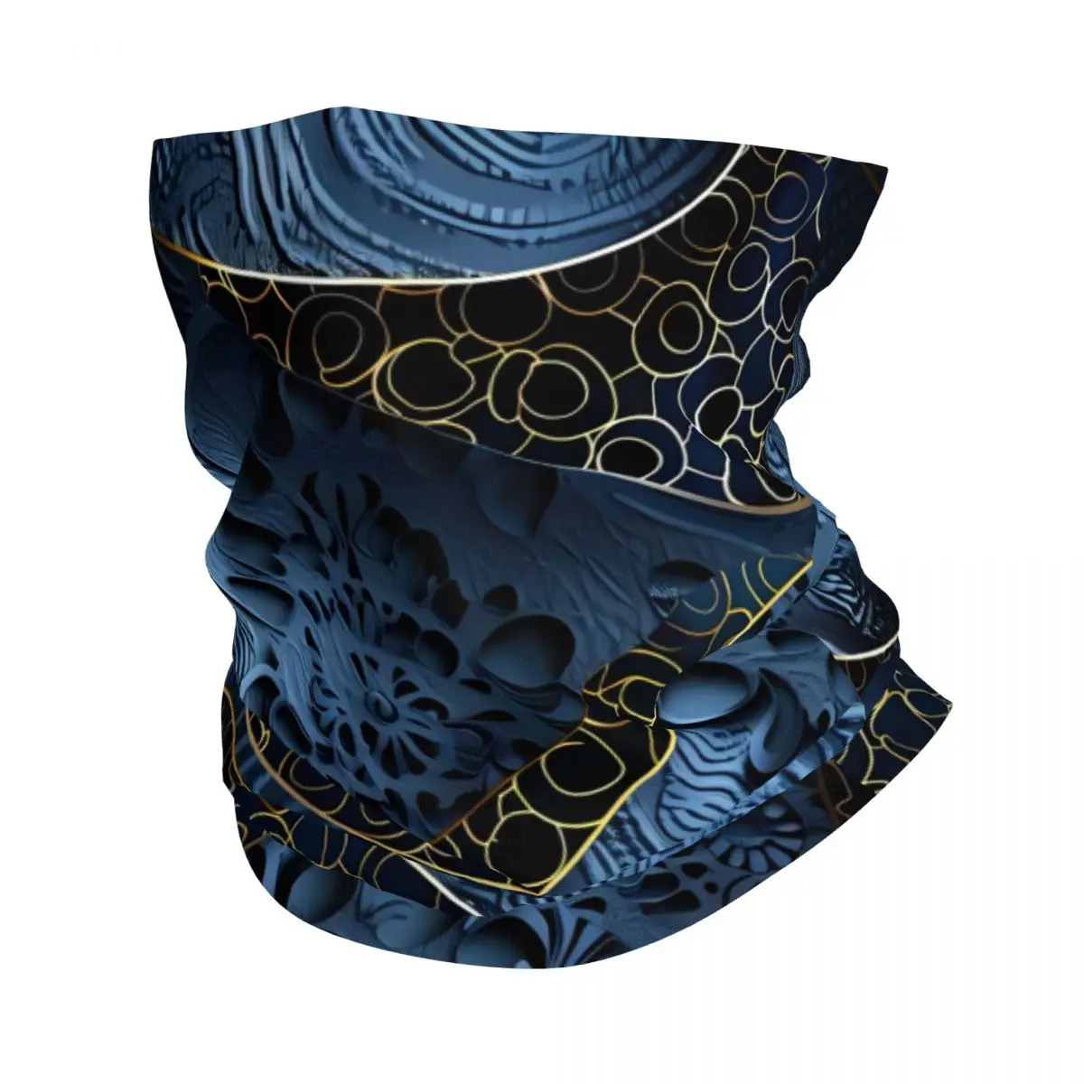 Carved Pattern Scarf Neckerchief Neck Face Mask Polyester