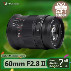 7artisans APS-C 60mm F2.8 II Camera Lens for Macro Photography with Sony E A7RIII XT-100 Nikon ZFC Z6 II RF R5 R6 M M43 L Mount