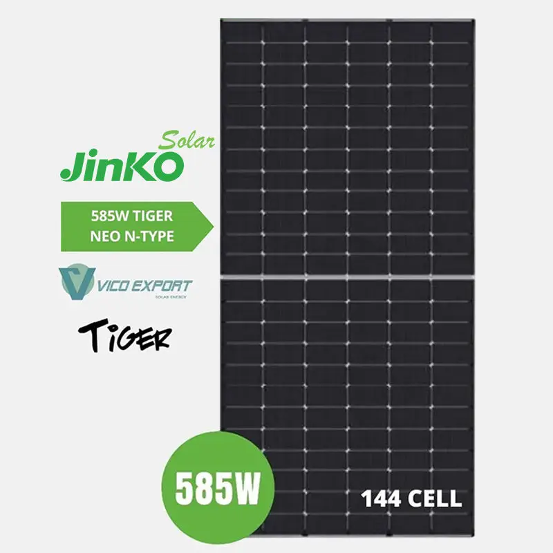 Jinko Monofacial Solar Module N-Type JKM600N-72HL4-V 580w 585w 590w 595w Tiger Neo Solar Panel 144Cells Half-cut Solar Generator