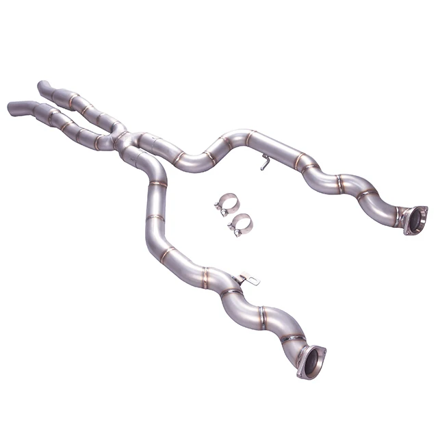 

Suitable for BMW M2 M3 M4 G87 G80 G82 Stainless Steel Exhaust Pipes,Performance 1:1 Equal Length Mid Pipes, with DualResonator