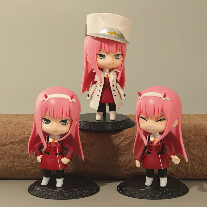 3Pcs Set Anime Figure DARLING in the FRANXX Zero Two Action Figures National Team PVC Cute Figurine Toys Doll Kid Girl Gifts