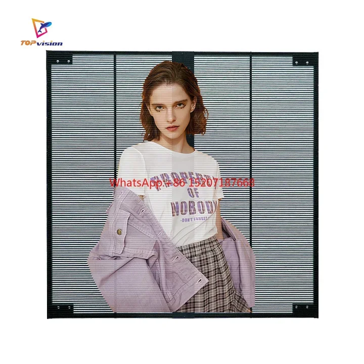 

TOPvision Transparent Grille Display Screens LED Wall P3.91-7.82 For Shopping Mall