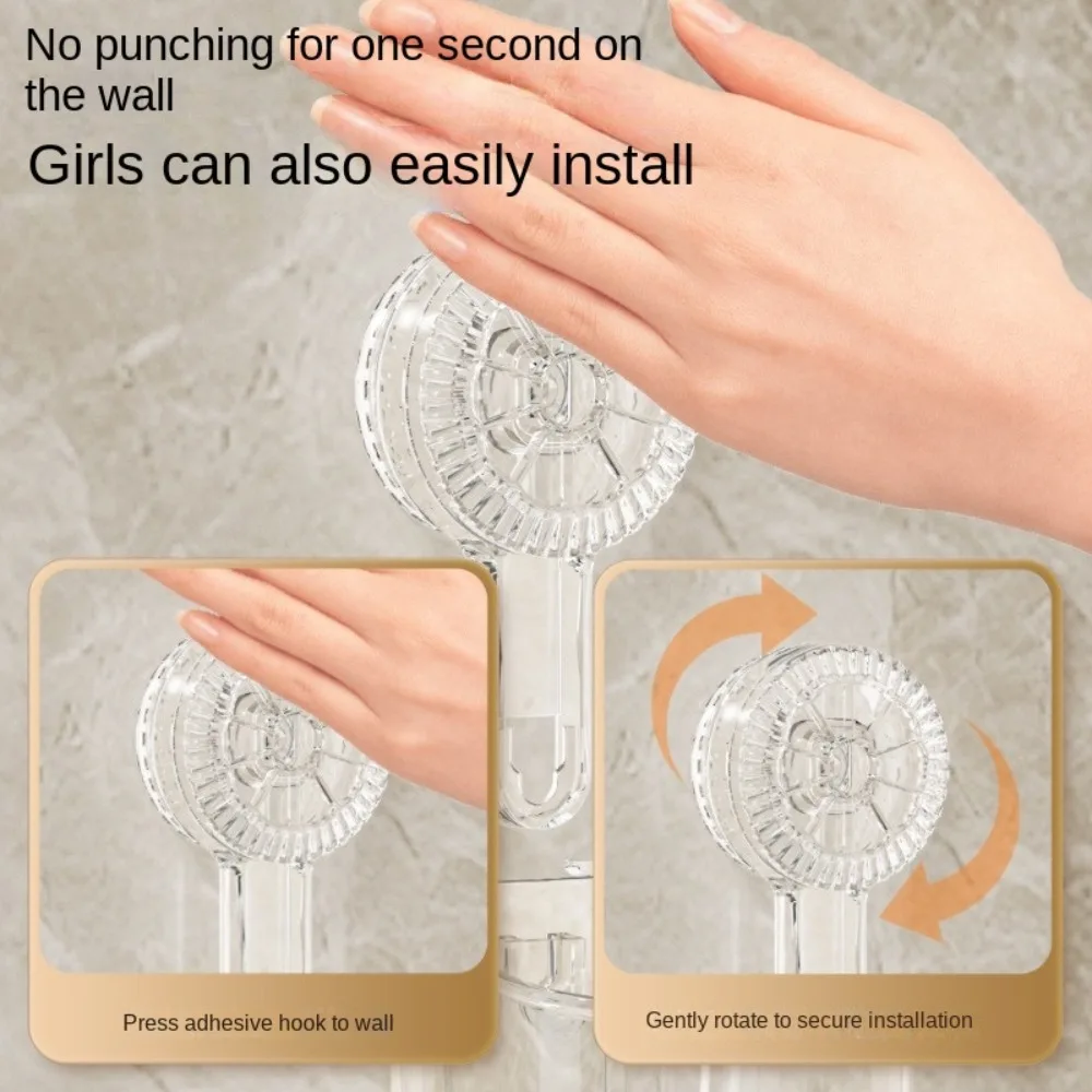 

Пластиковая вешалка для полотенец с двойной присоской, прозрачная водонепроницаемая сливная стойка для хранения, многофункциональная вешалка для полотенец без перфоратора, домашнее хранение