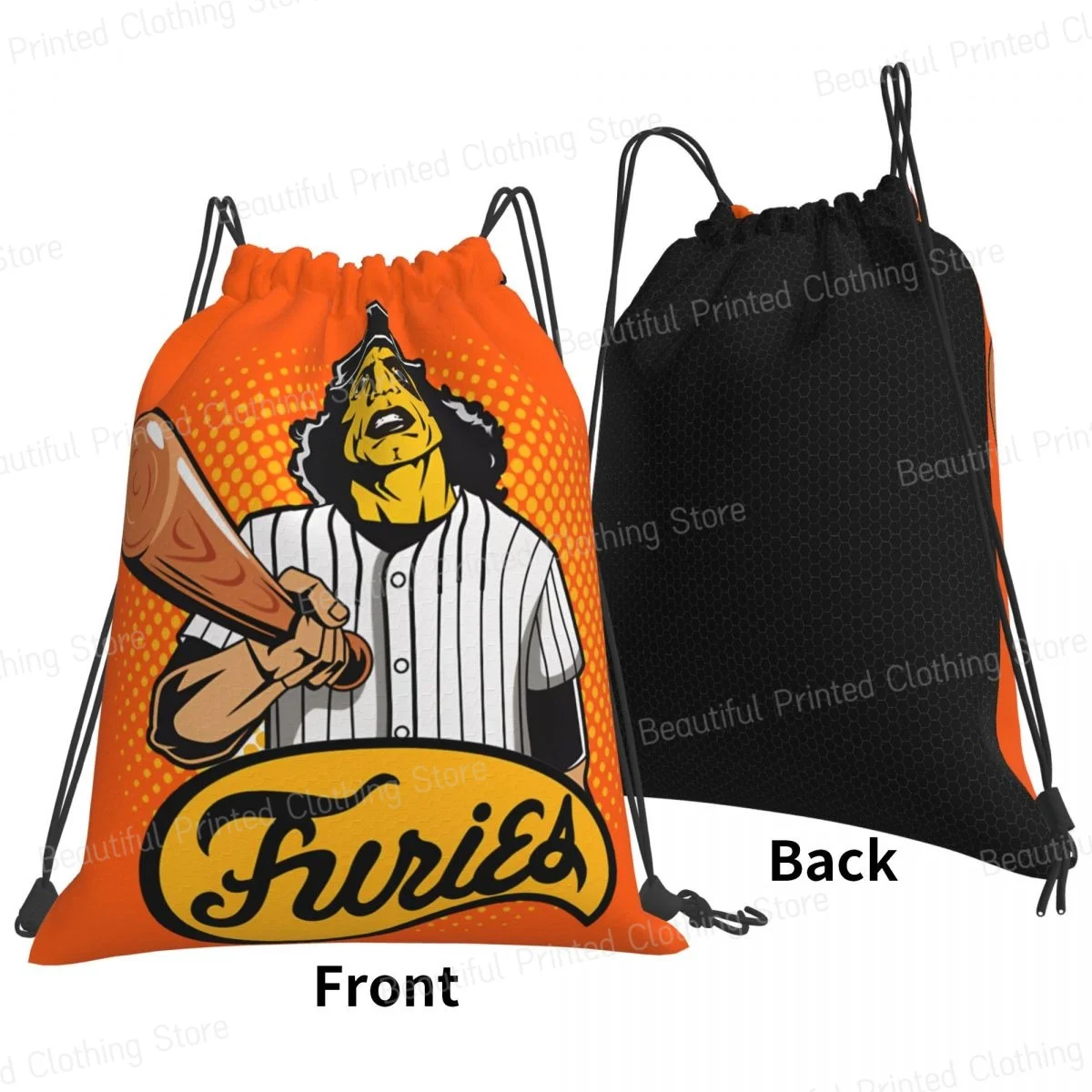 Warriors Baseball Furies Drawstring Bags Yoga Backpacks Portable Water Resistant