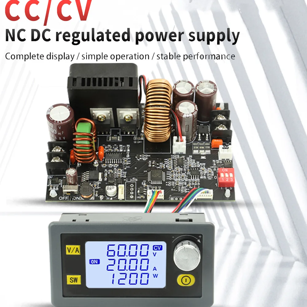 XY6020L CNC Adjustable Direct Current Stabilized 20A 1200W Buck Converter Power Supply Step Down Stabilized Module 6-36V 5-30V