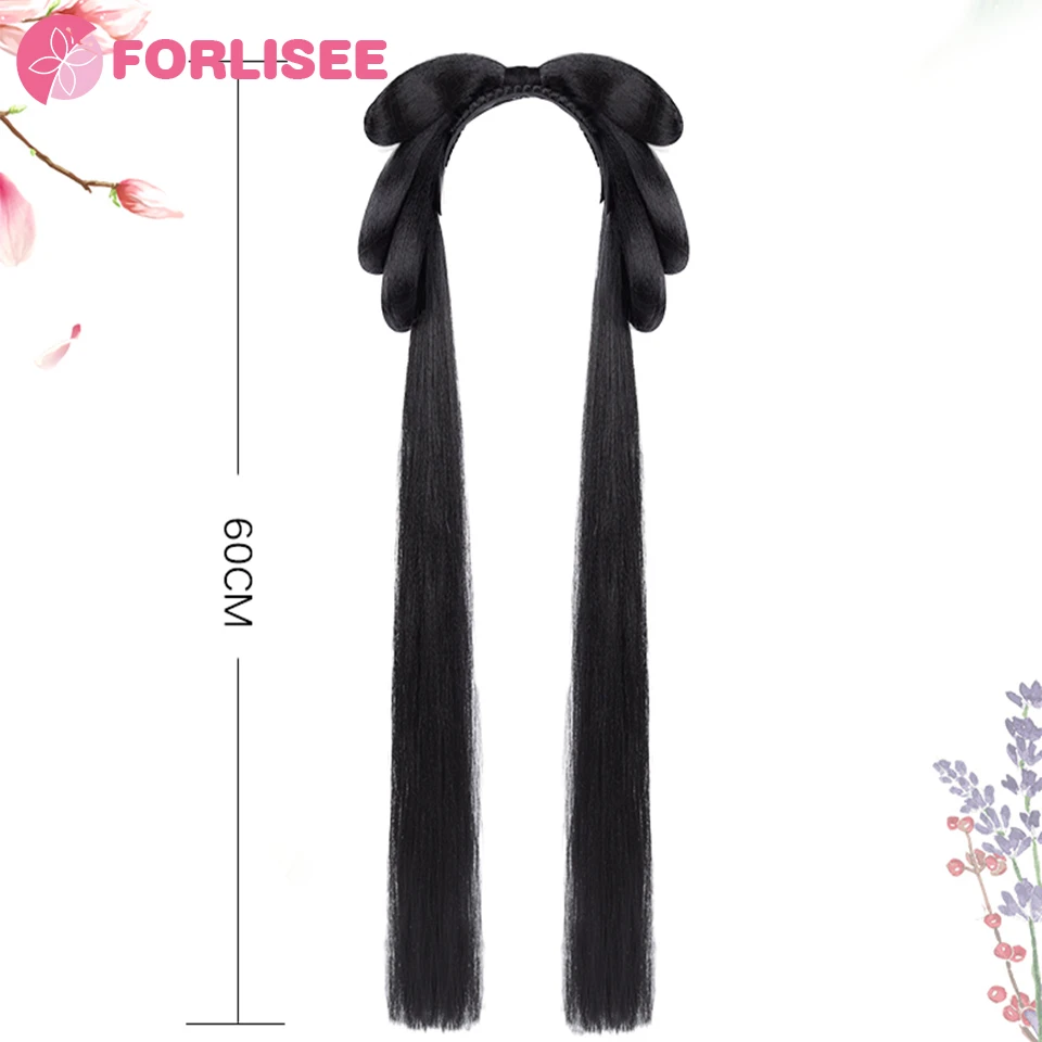 Synthetic Ancient Costume Hanfu Wig All-in-one Lazy Hairband Ancient Tang Style Versatile Bun Ancient Style Cushion Hair Bag