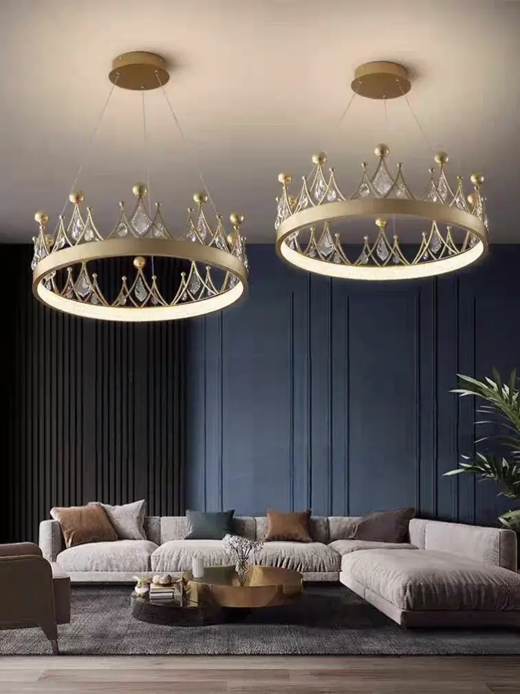 ثريا على طراز Queen Crown، ثريا كريستالية فاخرة ومتطورة لغرفة المعيشة، مصباح غرفة أطفال مبتكر. #3