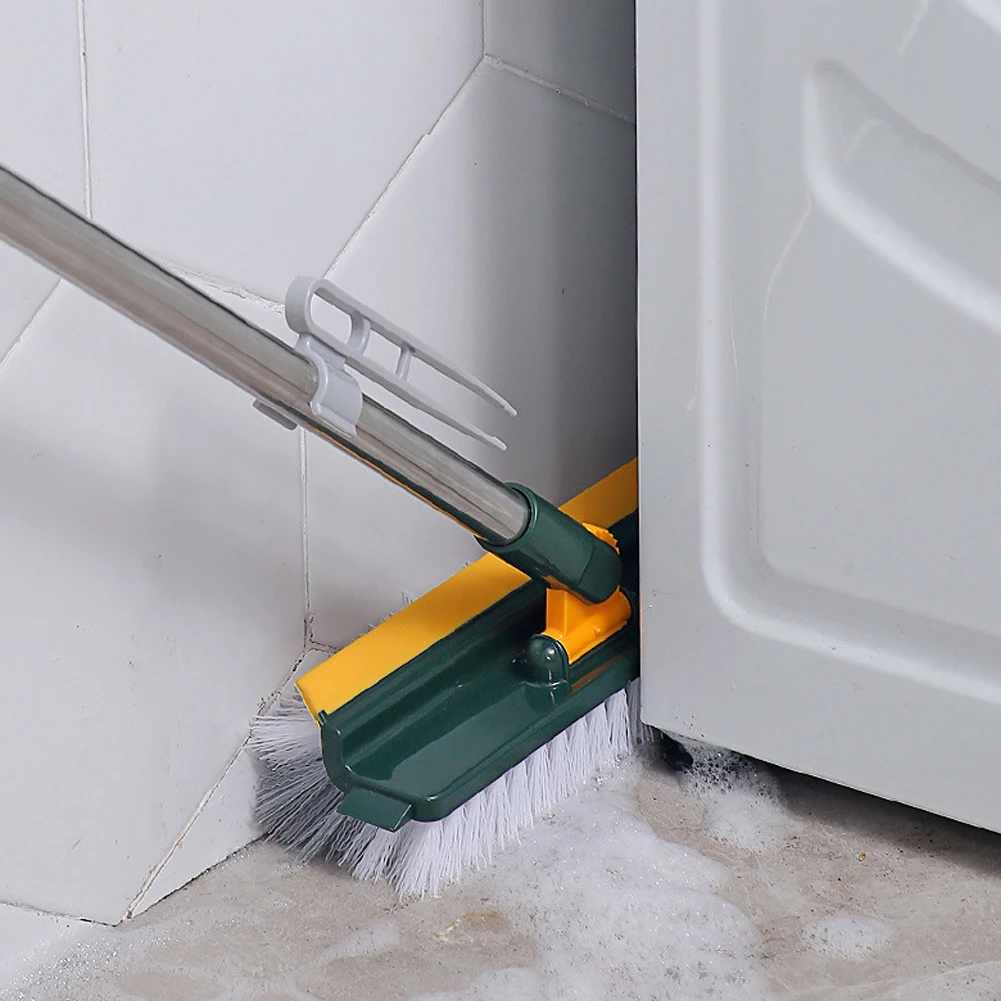فرشاة تنظيف الأرضيات 3 في 1 180 ° فرشاة أرضية ذات مقبض طويل، فرشاة جص، فرشاة بلاط لتنظيف الحمام #4