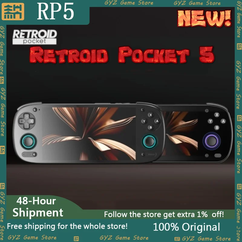 Hot Retroid Pocket 5 SD865 8+128G RP5 5.5 Inch OLED HD Screen Bluetooth 5.1 Android Pocket Handheld Gaming Console Gifts Custom