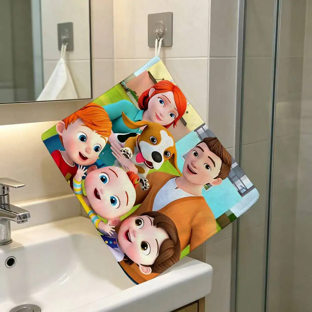 Cartoon cute baby Polyester Cotton Daily Towel C-CoComelons Hanging Kitchen Hand Wiping Cloth Durable for Whole House Use
