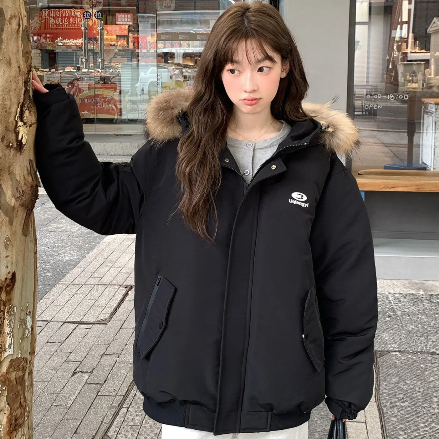 

Parkas Elegant Womens Autumn Straight Wrinkle-Resistant Feminino Coats Grid Japanese Style Fitted Silhouette Diagonal Original