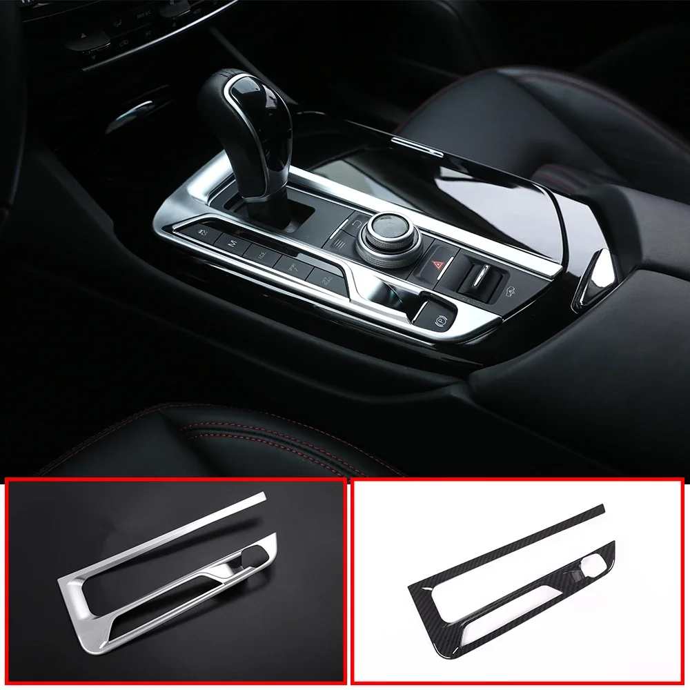 

OLAVGDN Carbon Fiber Chrome Style For Maserati Levante 2016 2017 2018 Central Control Gear Shift Frame Cover Panel Trim Car Acce