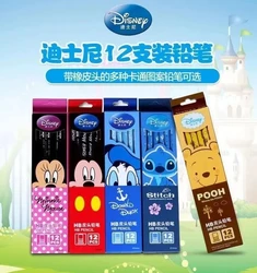 6/12pcs Disney Mickey Minnie Pencil Cute Sketch Writing Student HB Pencil With Eraser Children's School Supplies Gift Award