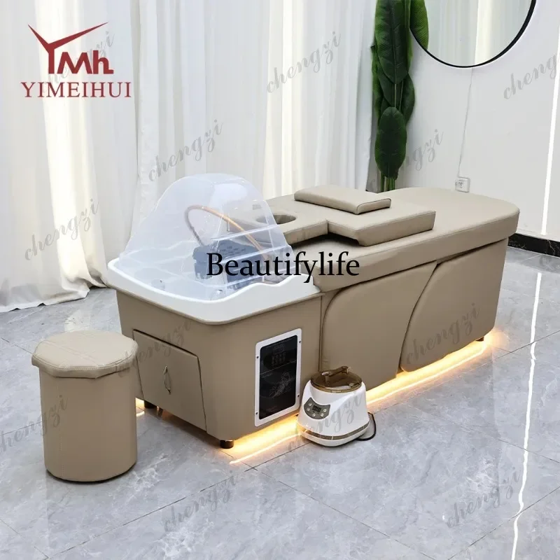 M138 TTT Brown Design Massage Table Head Spa Equipment Bed With Water Cycle Heater and Storage Space
