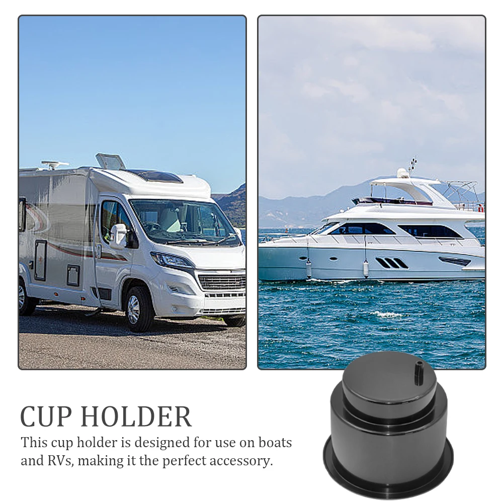 

Boat Cup Holder Leak Hole Black Side Kayak Car RV Drinks Plastic Universal Sturdy Use Bottle Portable Couch