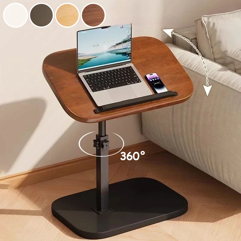 

Minimalist Modern Sofa Side Table Adjustable Height Rotating Foldable Desktop for Livingroom Bedroom Home Office Multifunctional