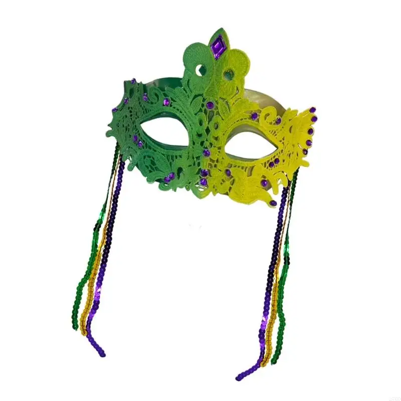 270D dekorative Maskeraden-Gesichtsabdeckung aus Kunststoff, leichtes Design mit beweglichen Quasten, Halloween-Zubehör für
