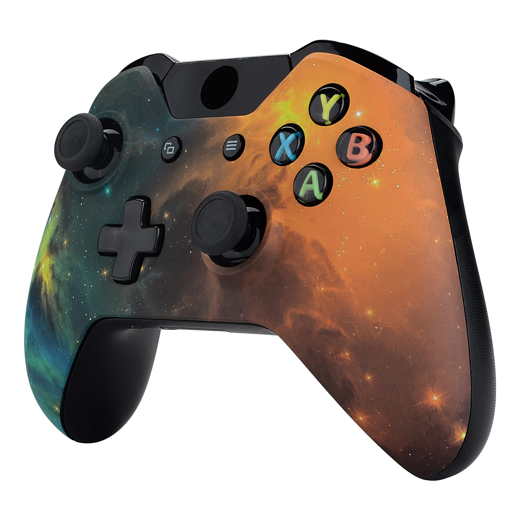 EXtremeRate 소프트 터치 탑 수리 전면 하우징 쉘, 표준 Xbox One 컨트롤러 모델 1537, 1697 골드 스타 유니버스