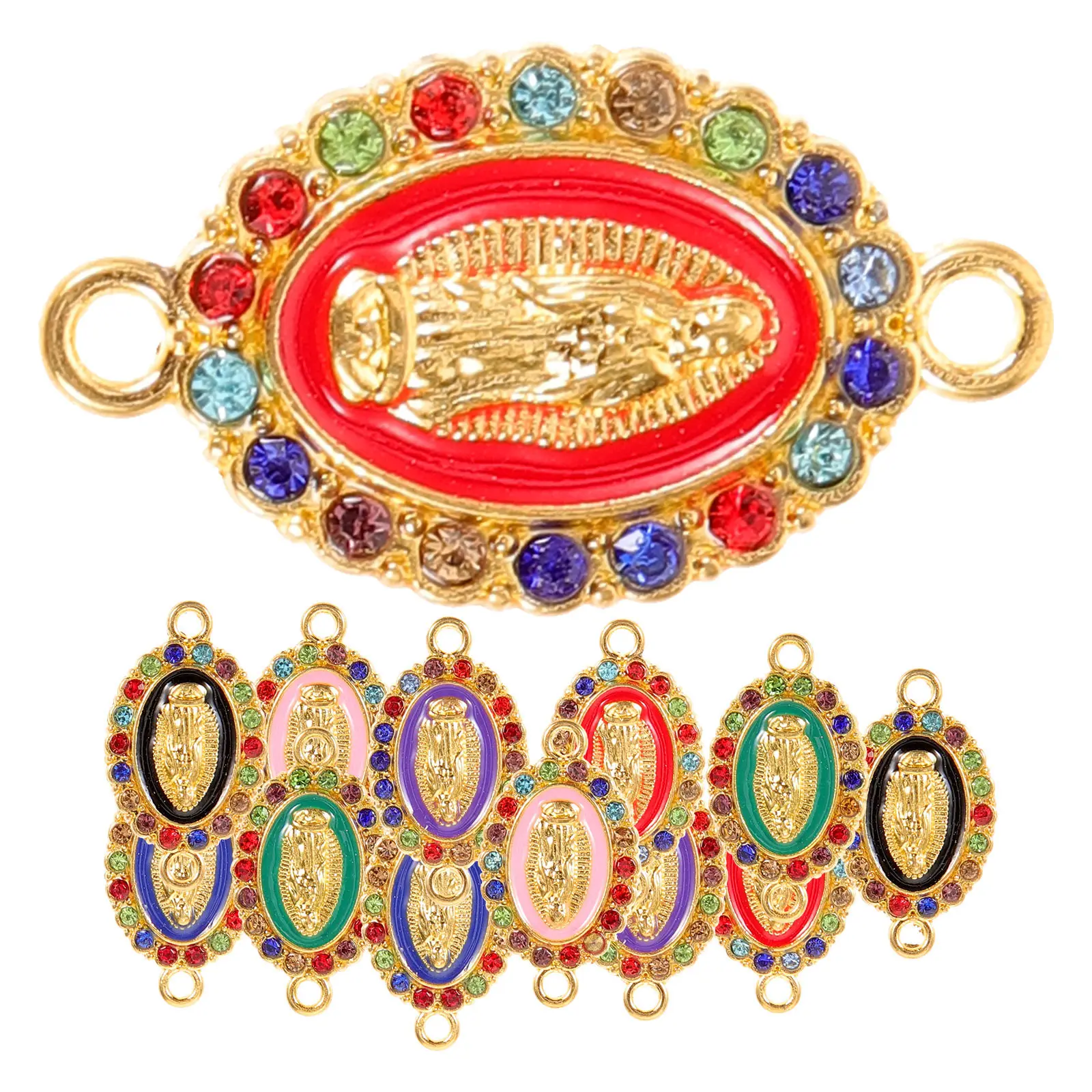 

24Pcs Colorful DIY Mary Pendant Alloy Jewelry Charms Connector for Necklace Bracelet Handmade Craft Accessories