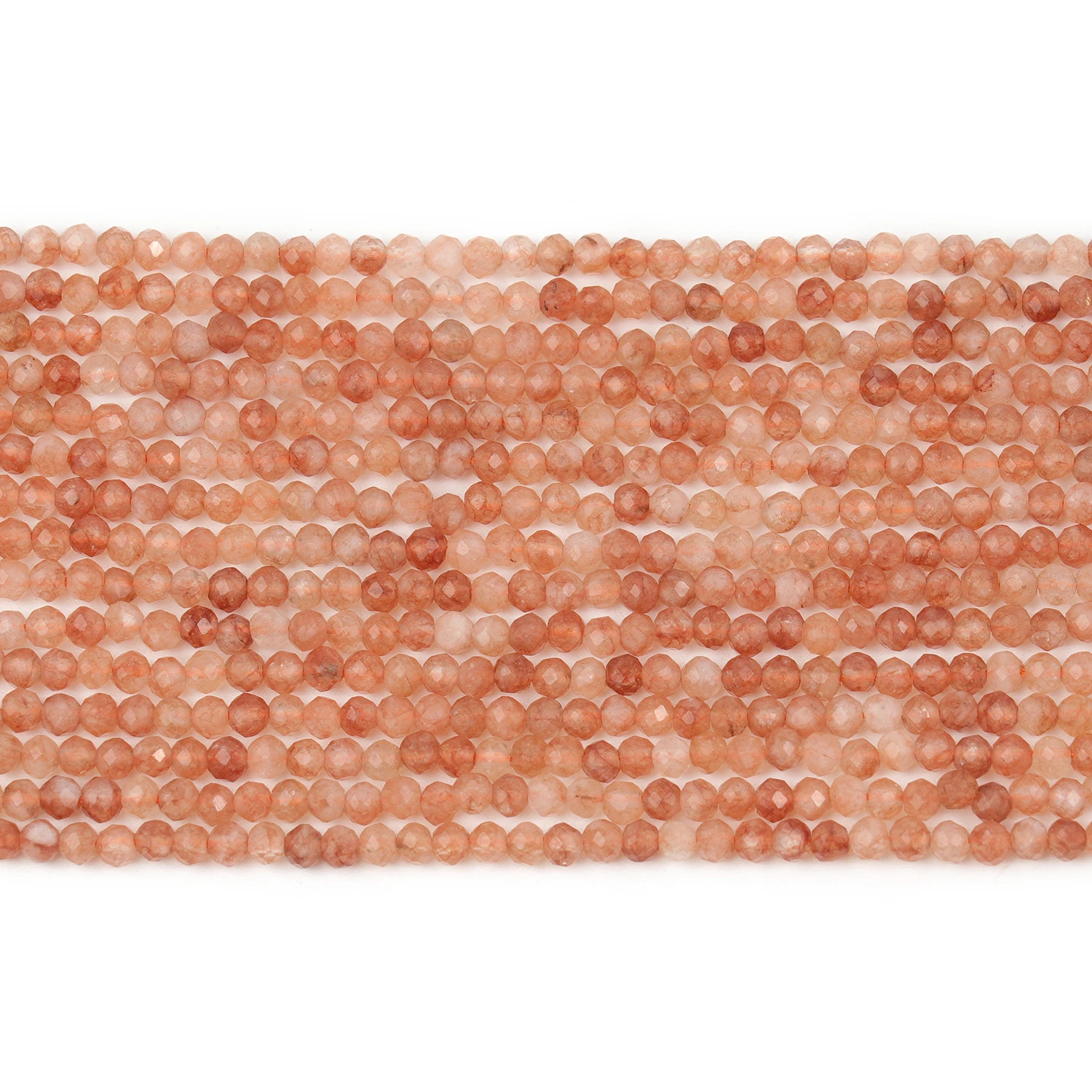 Großhandel Facettierte 2 3 4mm Naturstein-Sonnensteinperlen Runde Kleine Lose Perlen für Schmuckherstellung DIY Armbänder Halsketten – Detail 3