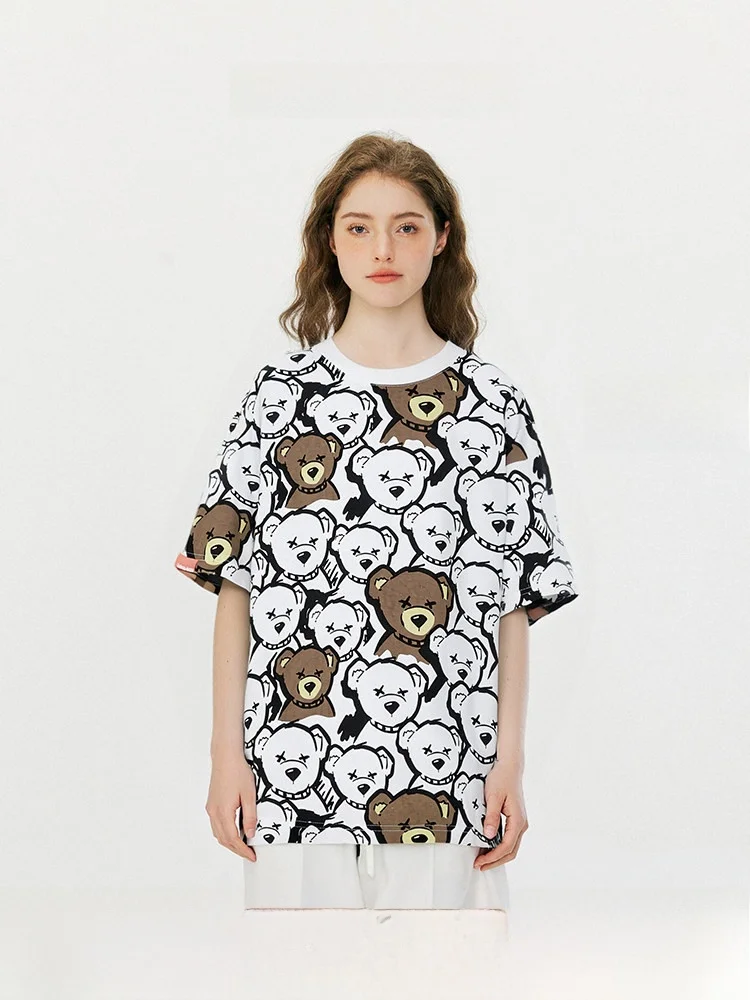 

Cute Bear Pattern round Ne ort Sve T-irt NOISY TEDDY ex Summer New Arrival Comfortable Cotton Kids Parent-Child ...