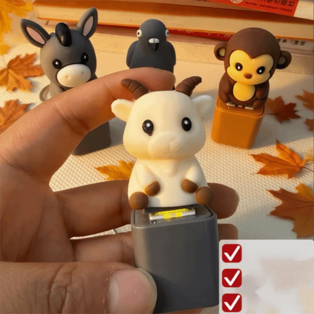 Flash Effects Monkey Button Keychain with LED Colorful Lights Pigeon Voice Key Ring Fidget Donkey Lamb Sounds Pendant 키링 Llavero