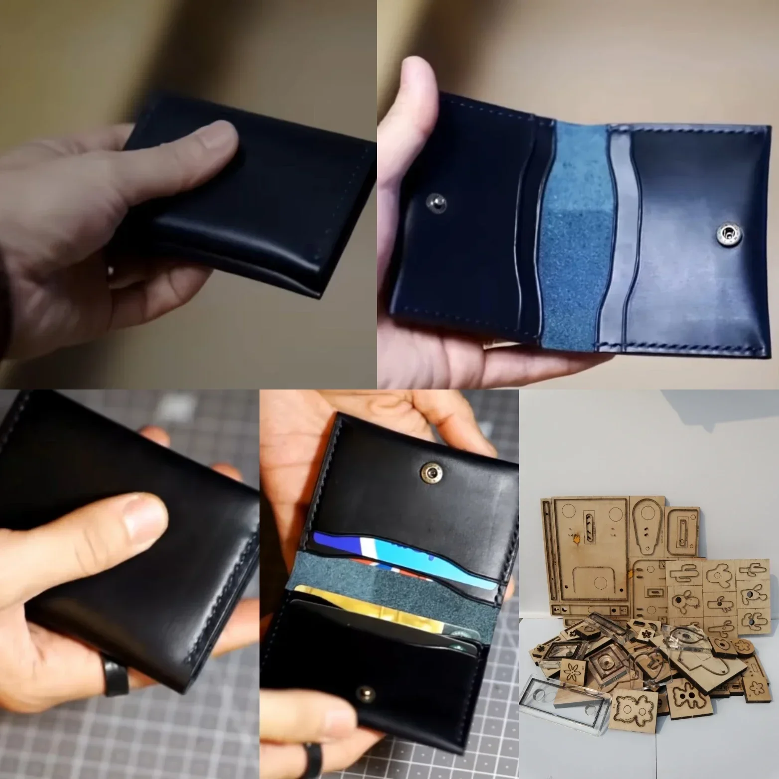 Folding Card Package Leather Cutting Mold Wooden DIY Leather Craft Making Tool KB87