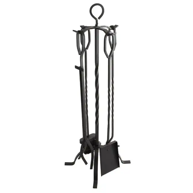 

Somerset Home 5-Piece Scroll Fireplace Tool Set- Black Wrought Iron