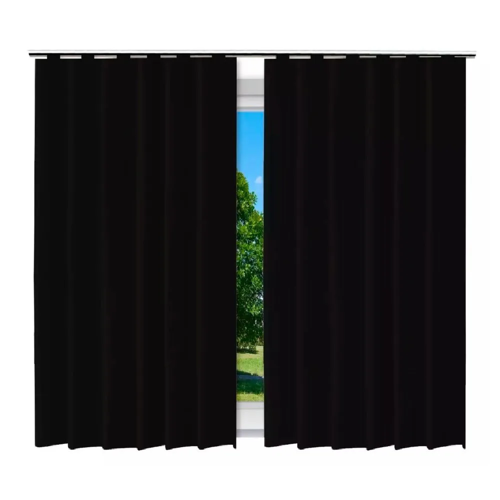 Black Blackout Curtain 280x280cm W/rod handle