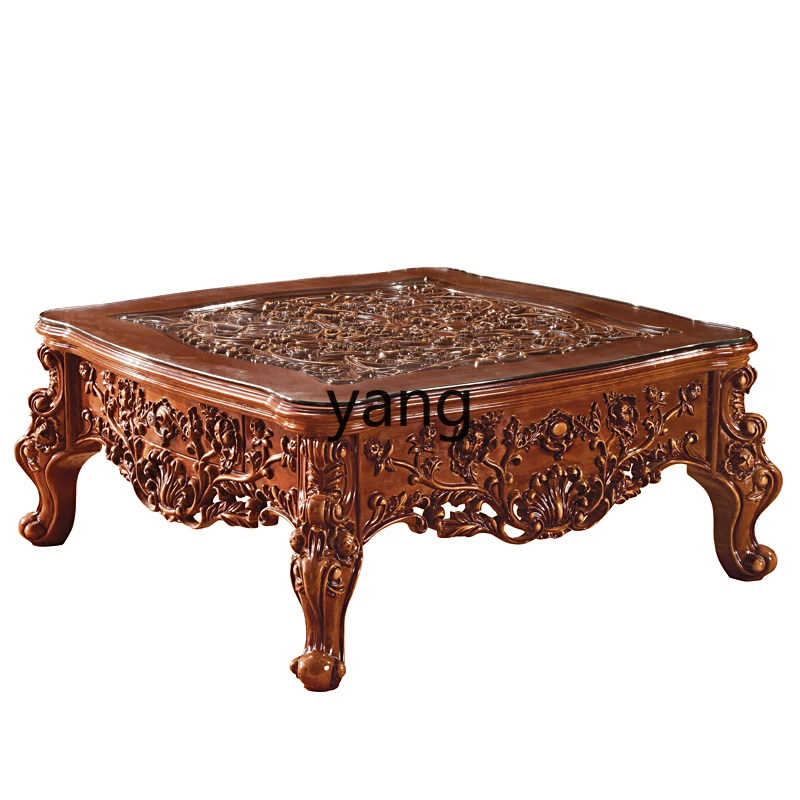 

LH marble coffee table TV cabinet combination set high-end living room solid wood paint tea table