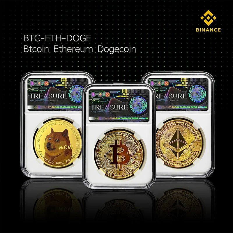 Creative Bitcoin BTC World Coin Collectible Virtual Currency Ethereum Dogecoin Memorial Gift for Collectors And Fans