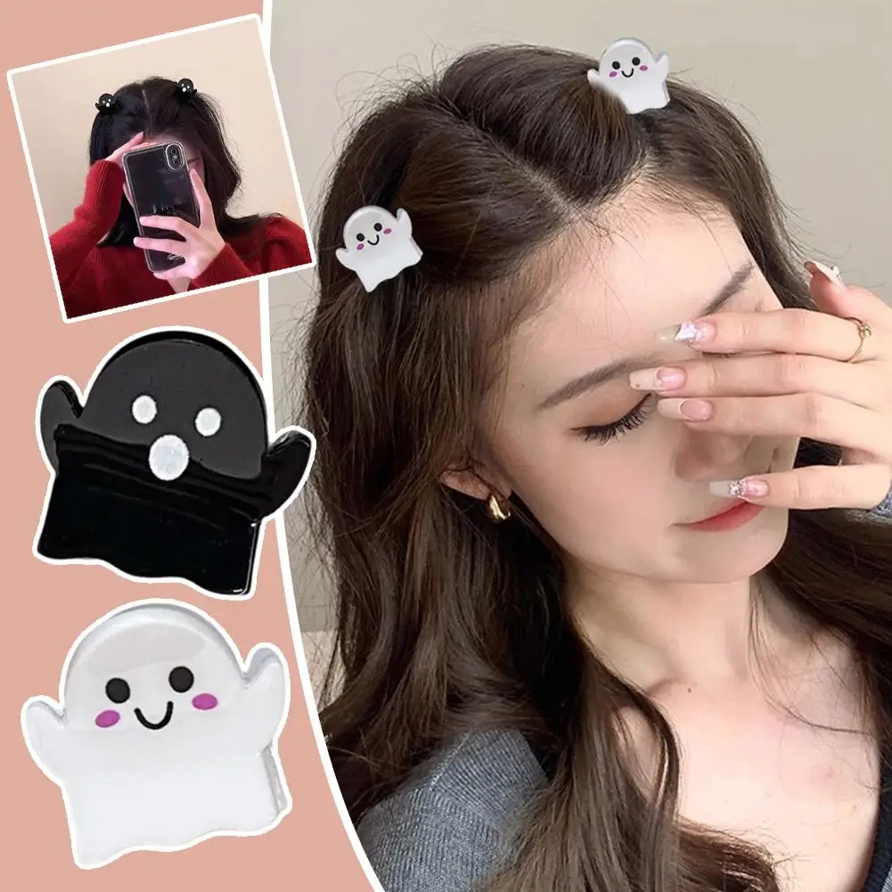 New Spooky Cute Personality Ghost Mini Hairpin Halloween Hair Clip Halloween Hair Styling Tool For Women Decorative Supplie N2N9