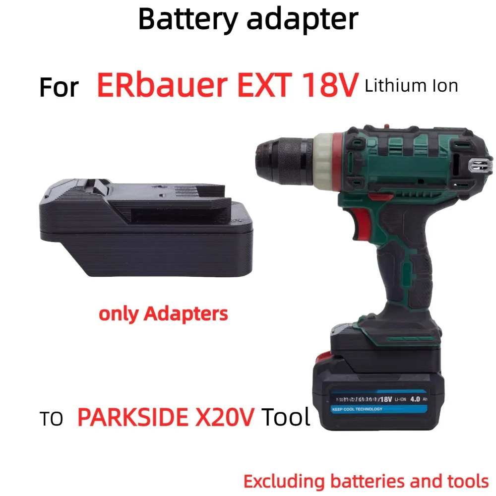 Battery Adapter For ERbauer EXT 18V Battery Converter TO Lidl Parkside X20V TEAM Brushless Cordless Drill Tools (Only Adapter)