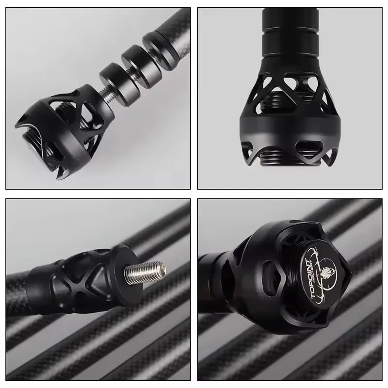 6 "8" 10 "12" مجمع القوس 3K ألياف الكربون شريط التوازن الرماية استقرار امتصاص الصدمات المثبط الصيد اطلاق النار الملحقات #1